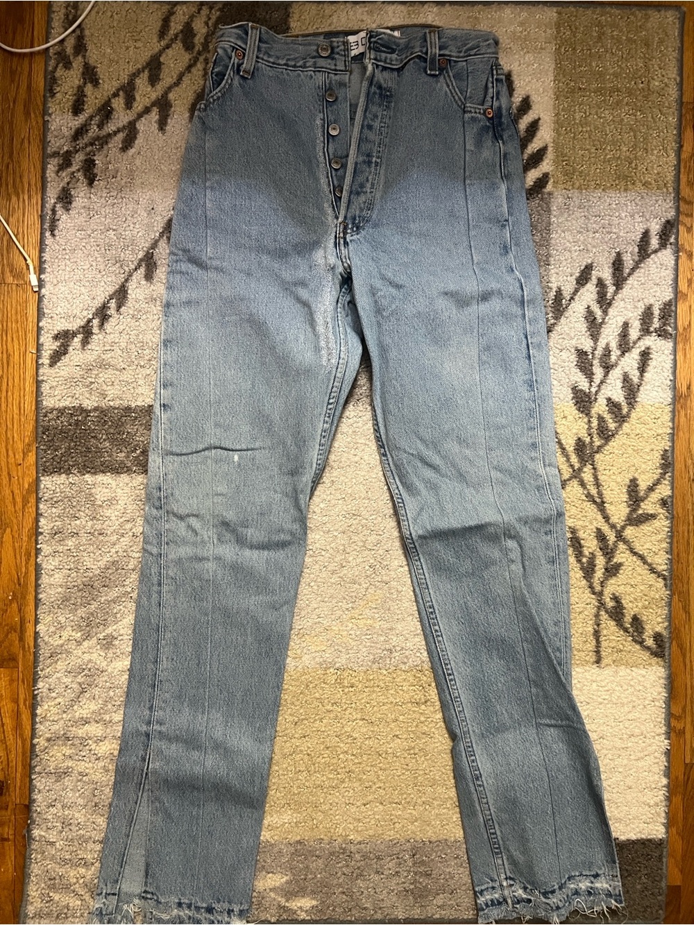 Eb Denim Unraveled Split Hem Jeans